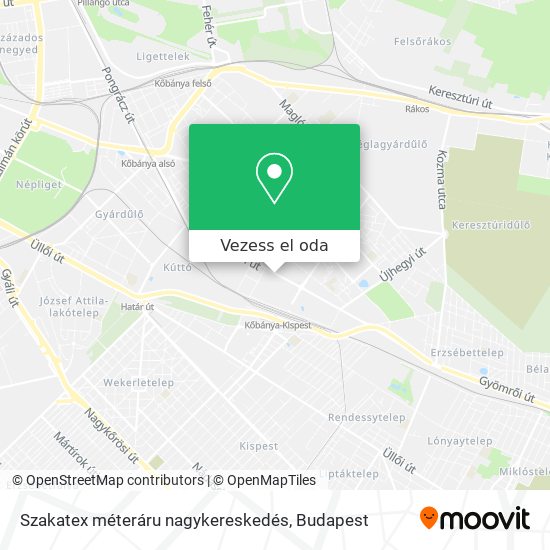 Szakatex méteráru nagykereskedés térkép