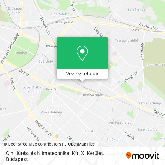 Clh Hűtés- és Klímatechnikai Kft. X. Kerület térkép