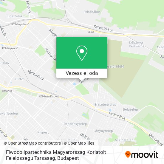 Flwoco Ipartechnika Magyarorszag Korlatolt Felelossegu Tarsasag térkép