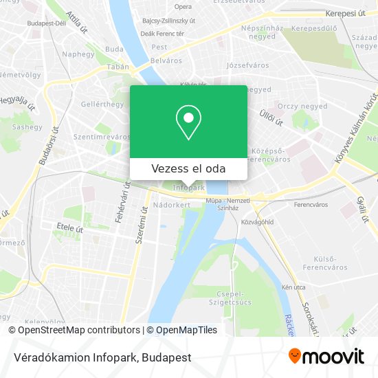 Véradókamion Infopark térkép