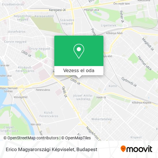 Erico Magyarországi Képviselet térkép