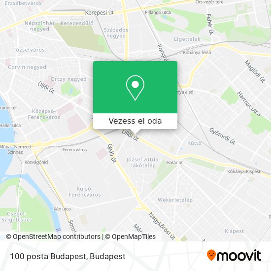 100 posta Budapest térkép
