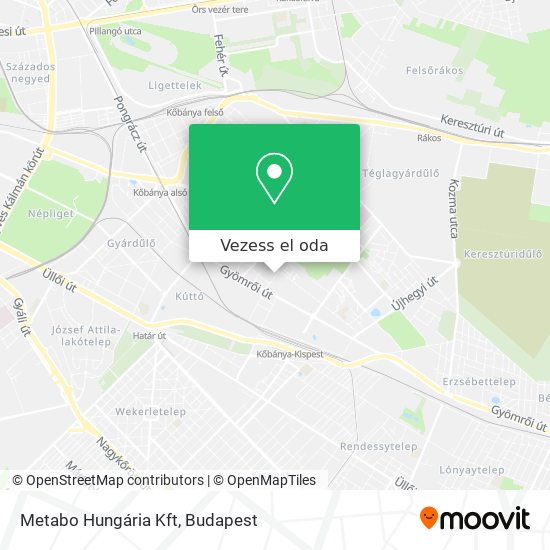 Metabo Hungária Kft térkép