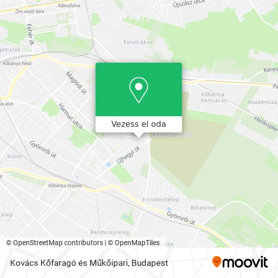 Kovács Kőfaragó és Műkőipari térkép