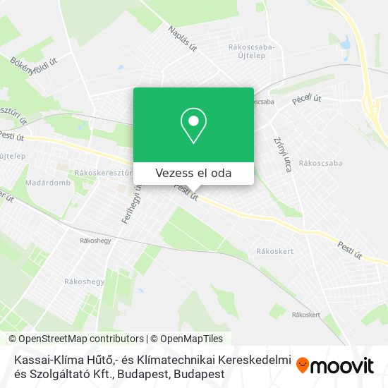 Kassai-Klíma Hűtő,- és Klímatechnikai Kereskedelmi és Szolgáltató Kft., Budapest térkép