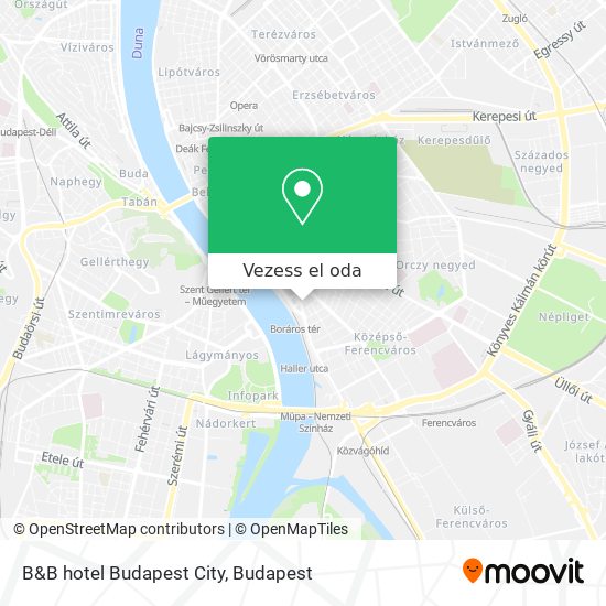 B&B hotel Budapest City térkép