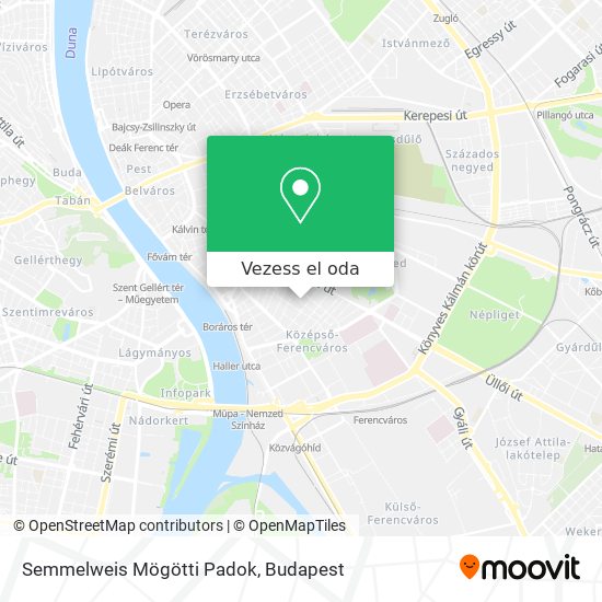 Semmelweis Mögötti Padok térkép