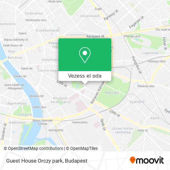 Guest House Orczy park térkép