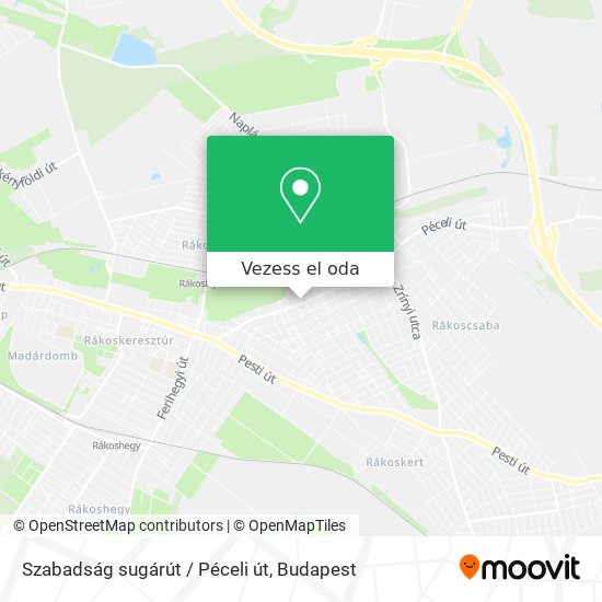 Szabadság sugárút / Péceli út térkép