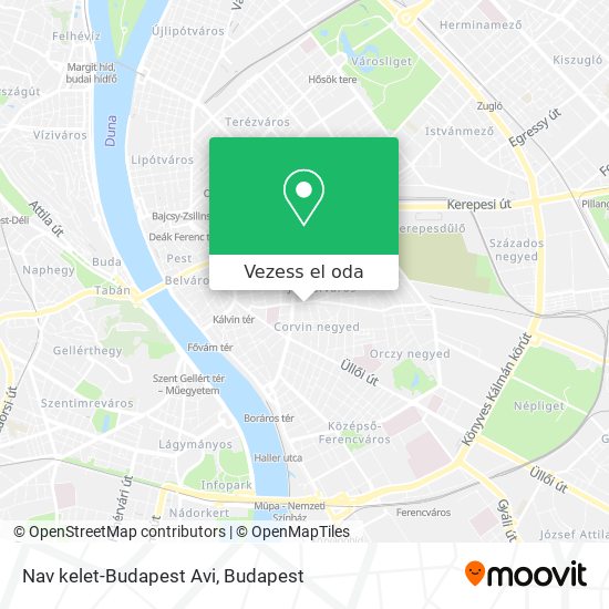 Nav kelet-Budapest Avi térkép