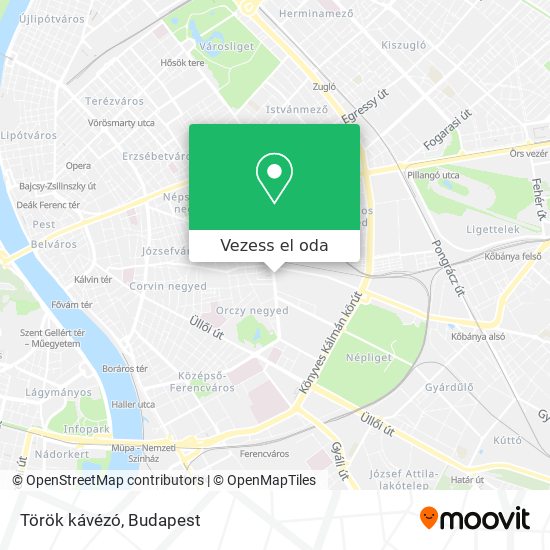 Török kávézó térkép