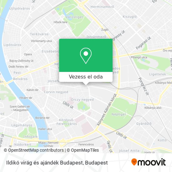 Ildikó virág és ajándék Budapest térkép