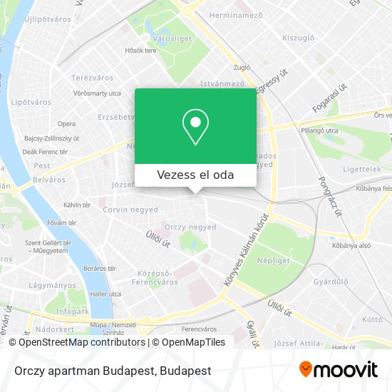Orczy apartman Budapest térkép