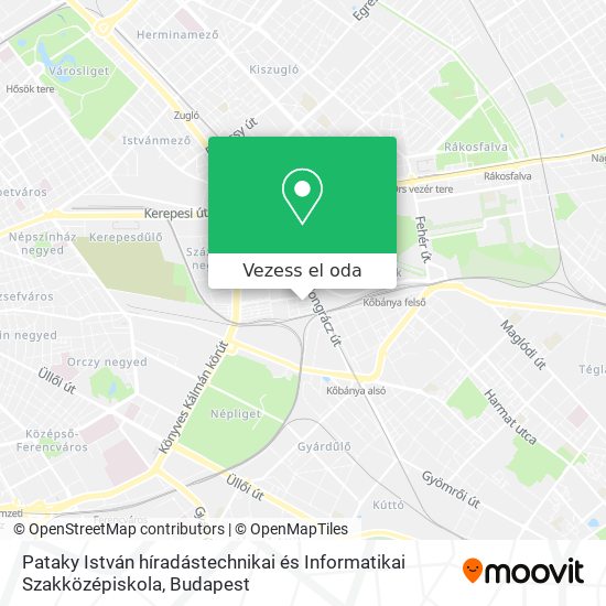 Pataky István híradástechnikai és Informatikai Szakközépiskola térkép
