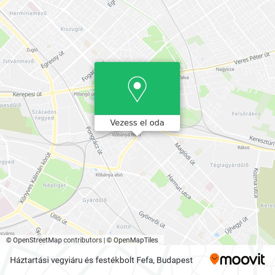 Háztartási vegyiáru és festékbolt Fefa térkép