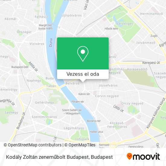 Kodály Zoltán zeneműbolt Budapest térkép