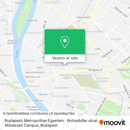 Budapesti Metropolitan Egyetem - Rottenbiller utcai Művészeti Campus térkép