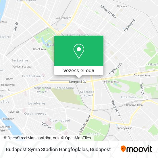 Budapest Syma Stadion Hangfoglalás térkép