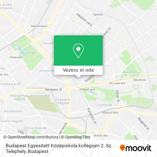 Budapest Egyesített Középiskola kollégium 2. Sz. Telephely térkép