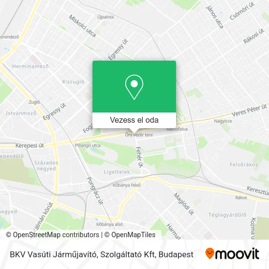 BKV Vasúti Járműjavító, Szolgáltató Kft térkép