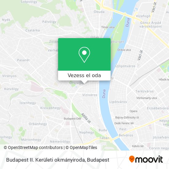 Budapest II. Kerületi okmányiroda térkép