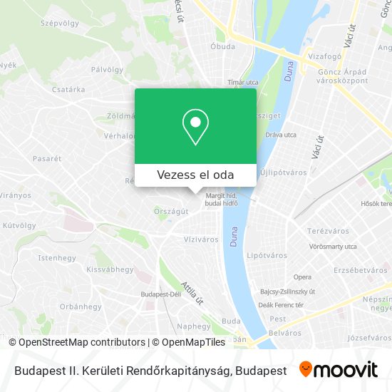 Budapest II. Kerületi Rendőrkapitányság térkép