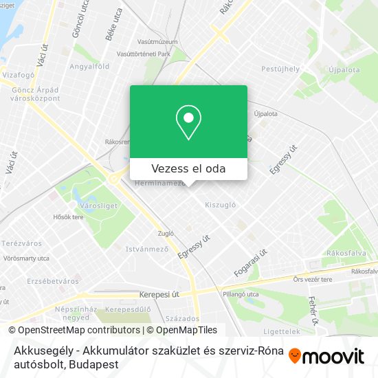 Akkusegély - Akkumulátor szaküzlet és szerviz-Róna autósbolt térkép