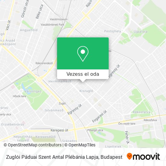 Zuglói Páduai Szent Antal Plébánia Lapja térkép