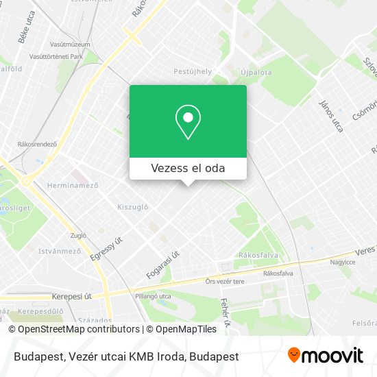Budapest, Vezér utcai KMB Iroda térkép