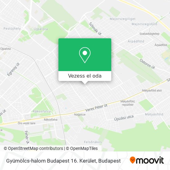 Gyümölcs-halom Budapest 16. Kerület térkép