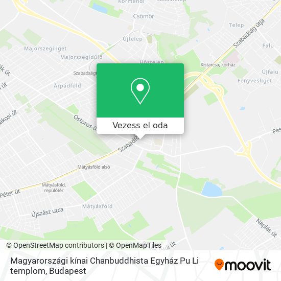 Magyarországi kínai Chanbuddhista Egyház Pu Li templom térkép