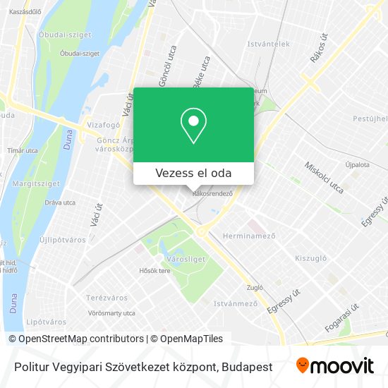 Politur Vegyipari Szövetkezet központ térkép