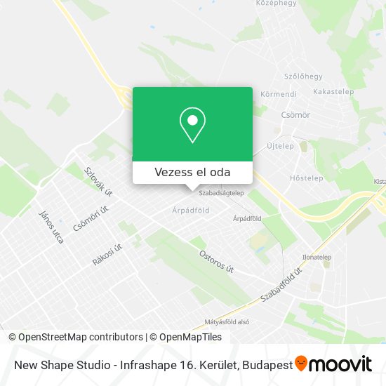 New Shape Studio - Infrashape 16. Kerület térkép