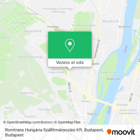 Romtrans Hungária Szállítmányozási Kft. Budapest térkép