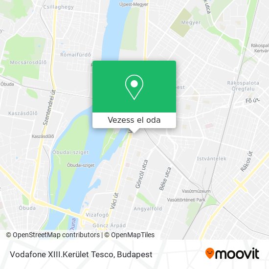 Vodafone XIII.Kerület Tesco térkép