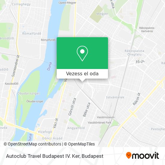 Autoclub Travel Budapest IV. Ker térkép