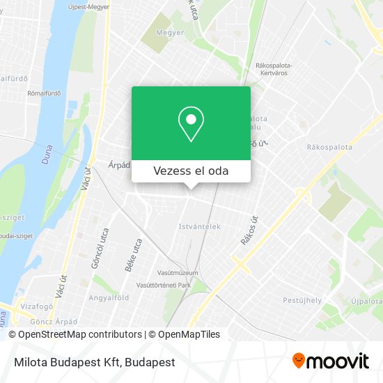 Milota Budapest Kft térkép