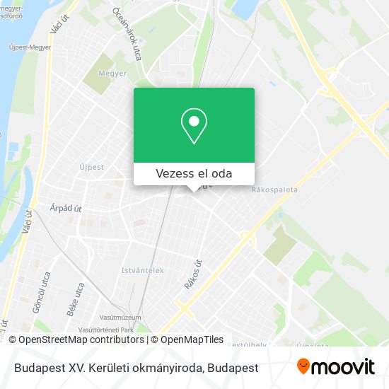 Budapest XV. Kerületi okmányiroda térkép