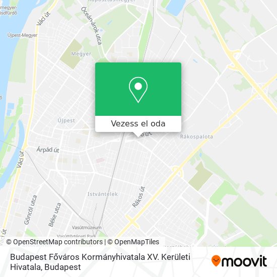Budapest Főváros Kormányhivatala XV. Kerületi Hivatala térkép