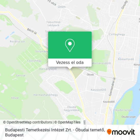 Budapesti Temetkezési Intézet Zrt. - Óbudai temető térkép