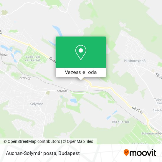 Auchan-Solymár posta térkép