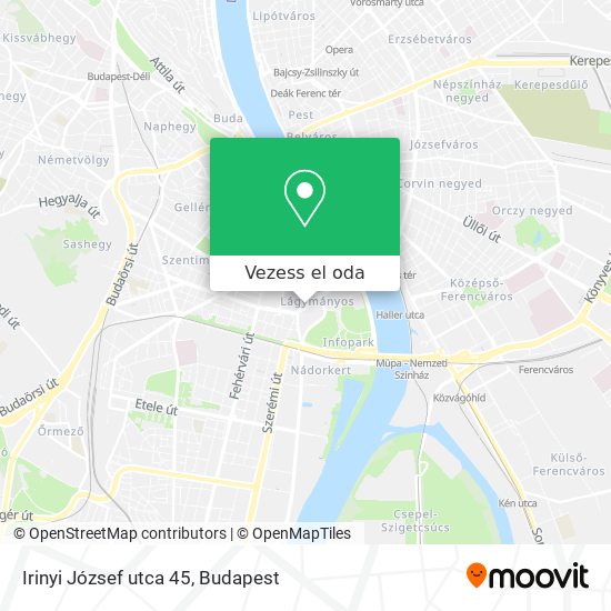 Irinyi József utca 45 térkép