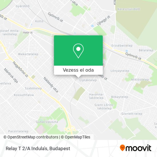 Relay T 2/A Indula's térkép