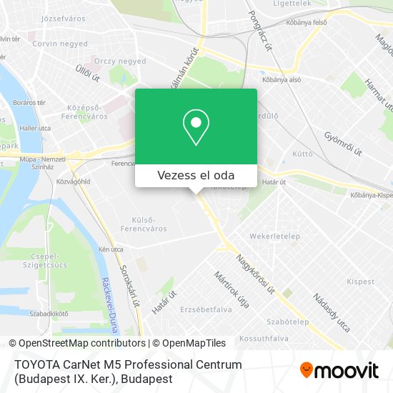 TOYOTA CarNet M5 Professional Centrum (Budapest IX. Ker.) térkép
