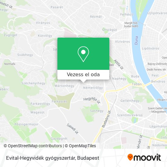 Evital-Hegyvidék gyógyszertár térkép