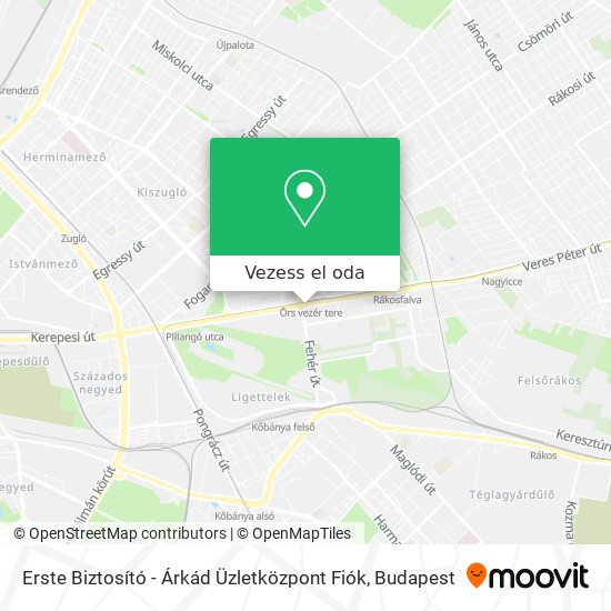 Erste Biztosító - Árkád Üzletközpont Fiók térkép