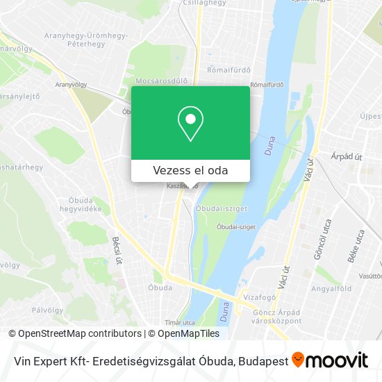 Vin Expert Kft- Eredetiségvizsgálat Óbuda térkép