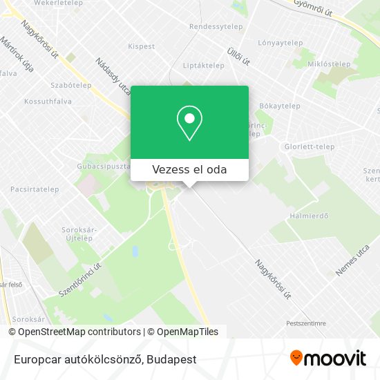Europcar autókölcsönző térkép