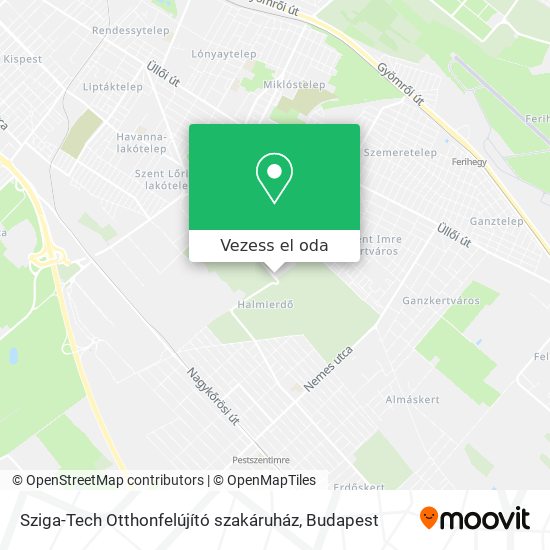 Sziga-Tech Otthonfelújító szakáruház térkép