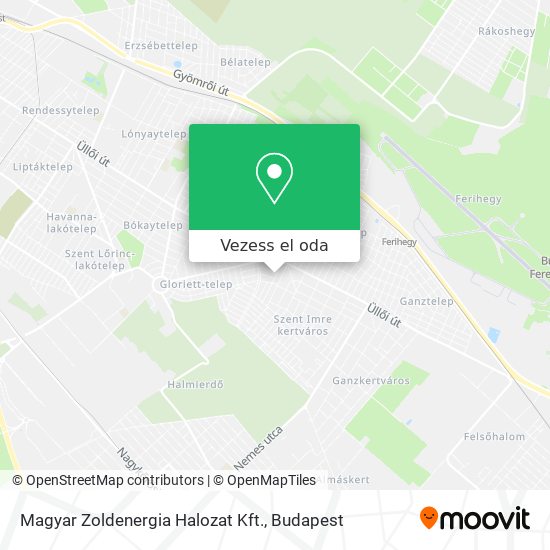 Magyar Zoldenergia Halozat Kft. térkép